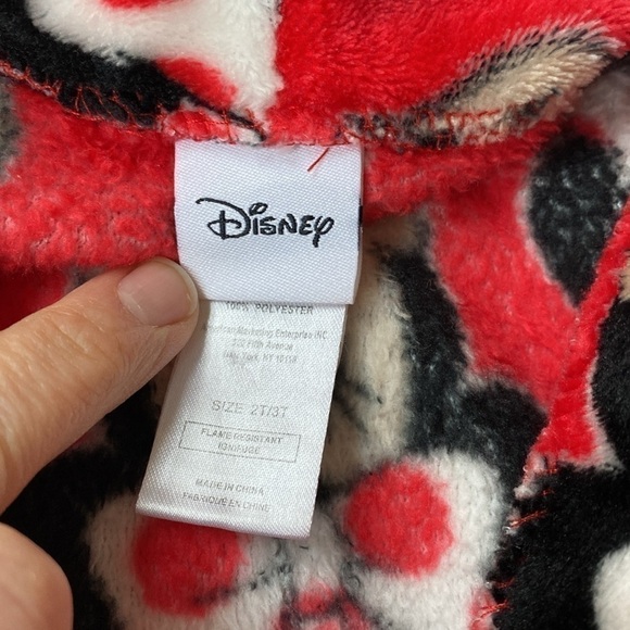 Disney Minnie Mouse fleece robe slippers plush toy toddler girl 2T-3T red - Picture 4 of 17
